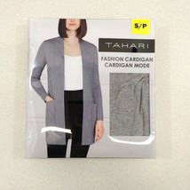 Tahari Fashion Open Front Cardigan Sweater Women&#39;s Size Small Gray Light... - $12.86