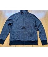 Banana Republic Knit Full Zip Jacket Sweater Gray Mock Neck Pockets, Size L - $583.84 MXN
