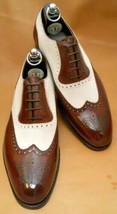 Men&#39;s Handmade Two Tone Spectator Shoes Bespoke Fine Quality Dress Men S... - $170.99+