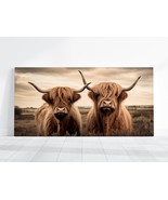 Highland Cow Canvas Wall Art Farmhouse Decor Rustic Scottish Cow Animal ... - £20.35 GBP+
