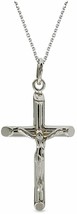 Sterling Silver Silver Cross With Jesus Pendant With Cable Chain For Women - £29.66 GBP