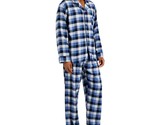 Hanes Men&#39;s Flannel Plaid Pajama Set Blue Buffalo-XL - £23.91 GBP
