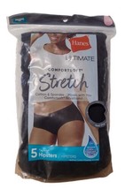 Hanes Cotton Hipster 5 Pack Womens 6  M Black Ultimate Breathable Cool Comfort  - £11.68 GBP