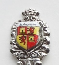 Collector Souvenir Spoon USA Florida St. Augustine Coat of Arms Enamel Emblem - £11.95 GBP