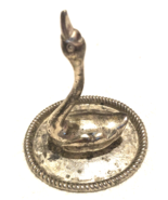Swan Silverplated Ring Holder Jewelry Storage Vanity Tray  Vintage *3 Av... - £10.97 GBP