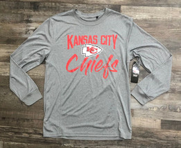 NFL Team Kansas City Chiefs Adult Medium Scrpit Gray 1/4 Pullover New wi... - $21.41