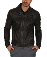 Mens Leather Jacket Stylish Genuine Lambskin Motorcycle Bomber Biker Jac... - $2,199.78 MXN