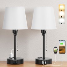 Bedside Lamps For Bedrooms, Set Of 2, Mini Nightstand Lamp For Kids With 3 Color - £49.91 GBP