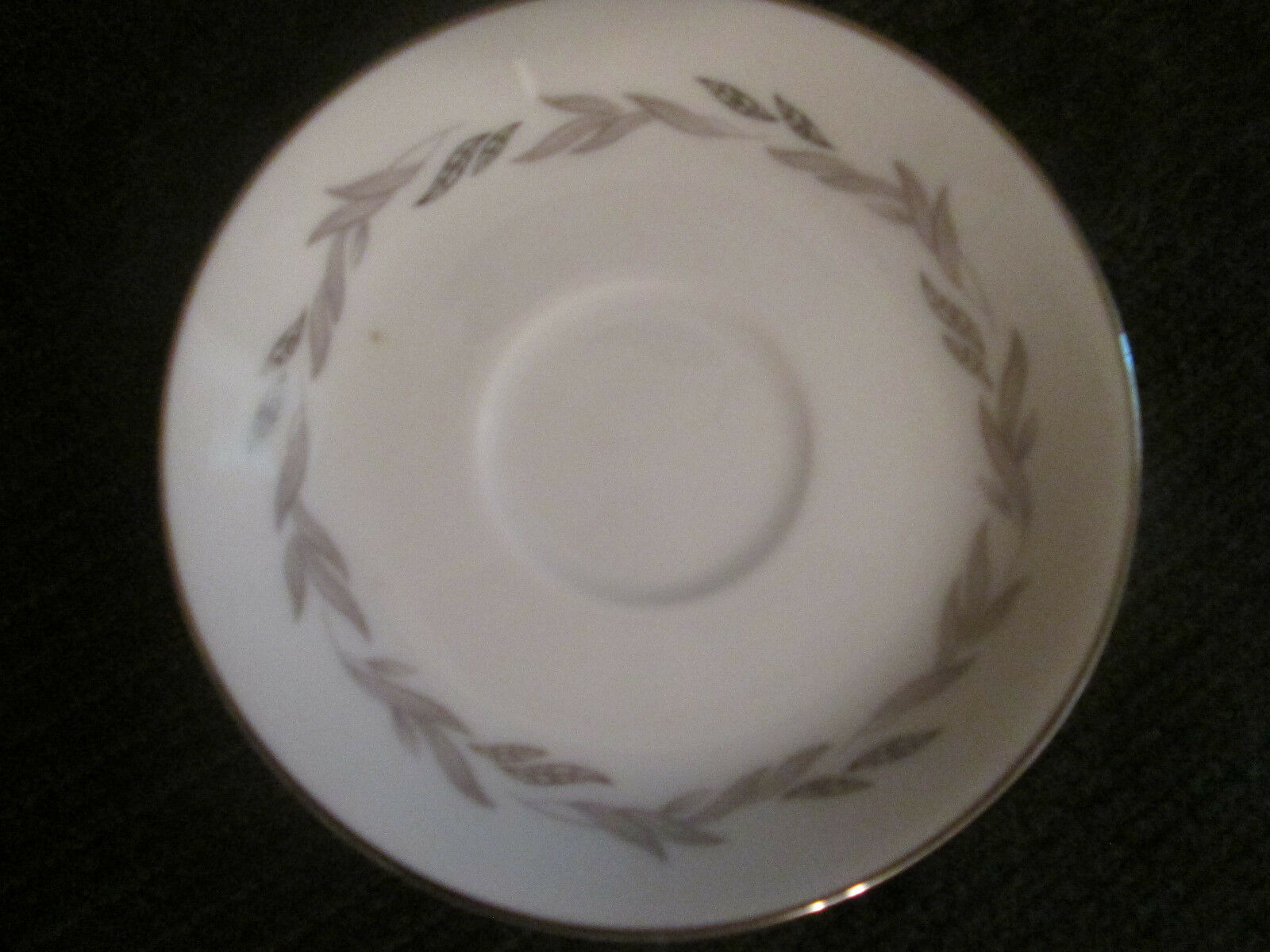 Noritake Graywood 6041 Demitasse Saucer Gray Platinum Leaf Trim - $7.88