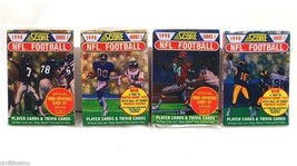 Lot of 4 Unopened Packs 1990 Score NFL Football Player and Trivia Cards Series 1 - £5.98 GBP