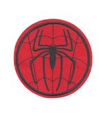 SPIDER-MAN IRON ON PATCH 2.75" Round Red Black Superhero Embroidered App... - $3.95