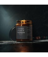 Coconut Cardamom Candle Warm Spiced Dessert Scent Clean Burning Soy Wax ... - $35.10