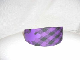 Disney Minnie Mouse Girls Purple & Black Plaid Headband Minnie Silhouette New - $5.99