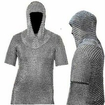 ALUMINIUM CHAIN MAIL SHIRT | BUTTED HAUBERGEON VIKING MEDIEVAL X-mas Gift - £61.94 GBP