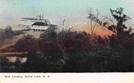 Steamer Boat Landing Devils Lake North Dakota 1910c postcard - £5.42 GBP