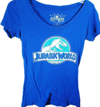 Universal Studios Jurassic World T-Shirt Womens Size Small Blue Short Sleeve - £7.64 GBP