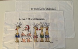 2 Vtg Boynton Martex Christmas Pillowcases Santa Reindeer Briefs Boxers Novelty - £25.79 GBP