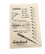 Esterbrook Fountain Pen Ad Advertisement 1950s 1953 Art Black &amp; White in... - $27.87