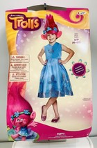 Trolls Movie Poppy Deluxe Halloween Costume- Wig Included- Blue- Small 4-6X - £21.20 GBP
