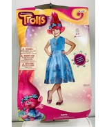 Trolls Movie Poppy Deluxe Halloween Costume- Wig Included- Blue- Small 4-6X - £20.94 GBP
