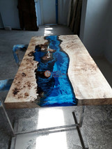 Blue Unique Resin River Dining Cocktail Center Table Top Acacia Luxury Live Arts - £414.51 GBP+