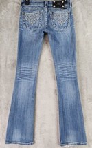 Miss Me Jeans Womens 26 Blue Denim Emboidered Distressed Jw5123B5 Bootcu... - £23.67 GBP