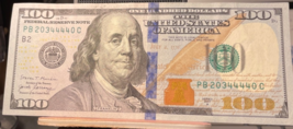 $100 QUAD 4444 SERIES 2017 A  # PB20344440C - $2,934.56 MXN