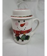 Classic Ceramic Snowman Coffee Tea Mug Cup w/ Lid from Michaels - £10.09 GBP
