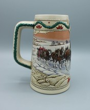 Vintage 1996 Budweiser Holiday Stein American Homestead Ceramic Breweriana - £10.36 GBP
