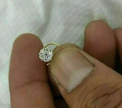 0.10 KT Rotondo Diamanti Finti Fiore Naso Piercing Pin 14K Placcato Oro Giallo - £19.21 GBP