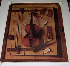 William Harnett Lithograph Music And Good Luck Print No 76 Vintage 1963 16&quot;X20&quot; - £23.97 GBP