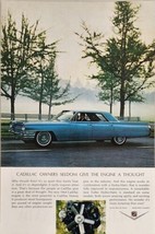 1964 Print Ad The &#39;64 Cadillac 4-Door Car Road Next to Misty Lake - £10.60 GBP