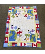 Pottery Barn Kids Around The World Flags Crib Quilt 36”x48” Multicolor Baby - £39.06 GBP