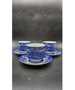 Ironstone Staffordshire Historical Blue Cup and Saucer Set of 3 Ironware - £24.32 GBP