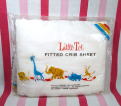 Sweet Deadstock Vintage Little Tot White Standard Fitted Crib Sheet • Se... - £9.38 GBP