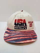 Vintage USA Basketball Bulls 23 Cap Snapback Hat Michael Jordan Large Adjustable - £20.45 GBP