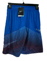 Nike Elite Boy&#39;s Athletic Basketball Shorts Blue Red Stripe, Small - £15.50 GBP