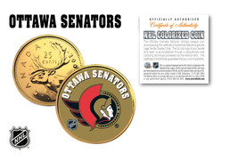 Ottawa Senators Nhl Hockey 24K Gold Plated Canadian Quarter Coin * Licensed * - £6.88 GBP
