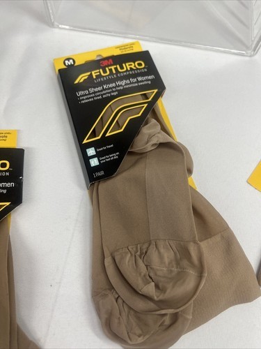 Medium Futuro Ultra Sheer Knee High Women Sock Compression Moderate COMB... - $8.99