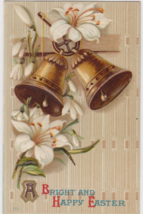 A Bright And Happy Easter Postcard Bells Lilies Lily - £2.38 GBP