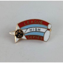 Vintage WIBC League High Series Light Blue &amp; Red Shooting Star Lapel Hat... - £6.51 GBP