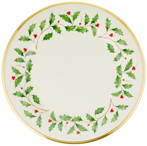 Lenox Holiday Dinner Plate 10.75&quot; Gold Banded Ivory China New - $32.57