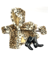 Doll Clothes for American Girl Doll 18&quot; Leopard Faux Fur Lined Coat Hand... - £30.68 GBP