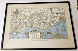 Antique Hand Coloured Map of Surrey by John Norden 1610  -  19&quot; x 13 1/8... - $57.97