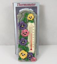 Spoontiques Thermometer Beautiful Pansies Design With Box #5201 - $11.87
