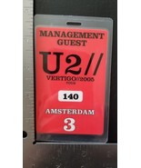 U2 / BONO  ORIGINAL 2005 AMSTERDAM MANAGEMENT GUEST TOUR LAMINATE BACKST... - €64,19 EUR