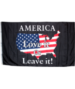 AMERICA LOVE IT OR LEAVE it! Flag Black USA Map AMERICAN USA MAP MAGA Tr... - $11.88