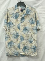 Ralph Lauren CHAPS Blue &amp; Yellow Tropical SILK Button Up Shirt Medium - $285.10 MXN