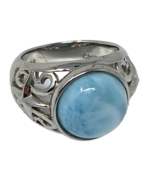 Ross Simmons Larimar Stone and Sterling Silver Ring from QVC, Size 6 - £33.34 GBP