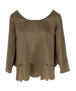 My Beloved Tier Open Back Brown 3/4 Sleeve Shirt Womens Size M Medium - $270.71 MXN